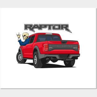 Truck ranger raptor f150 4x4 hand skull metal red Posters and Art